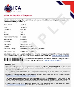Visa sample Sample of E-Visa