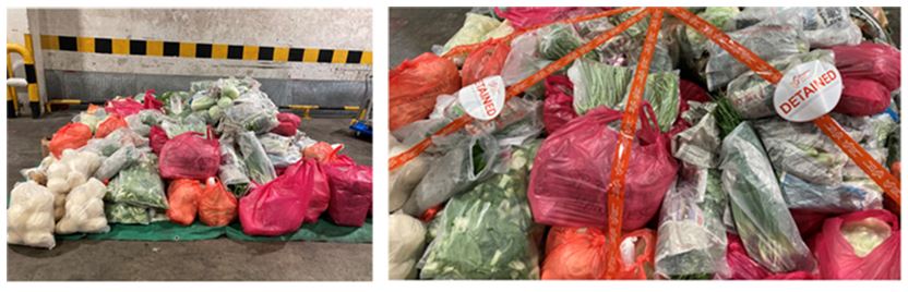 Consignments of fresh and processed produce seized