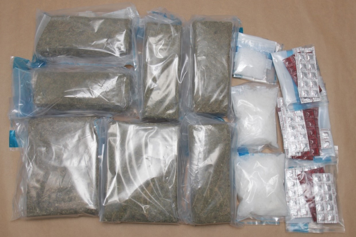 Drugs found concealed in various parts of a motorcycle ridden